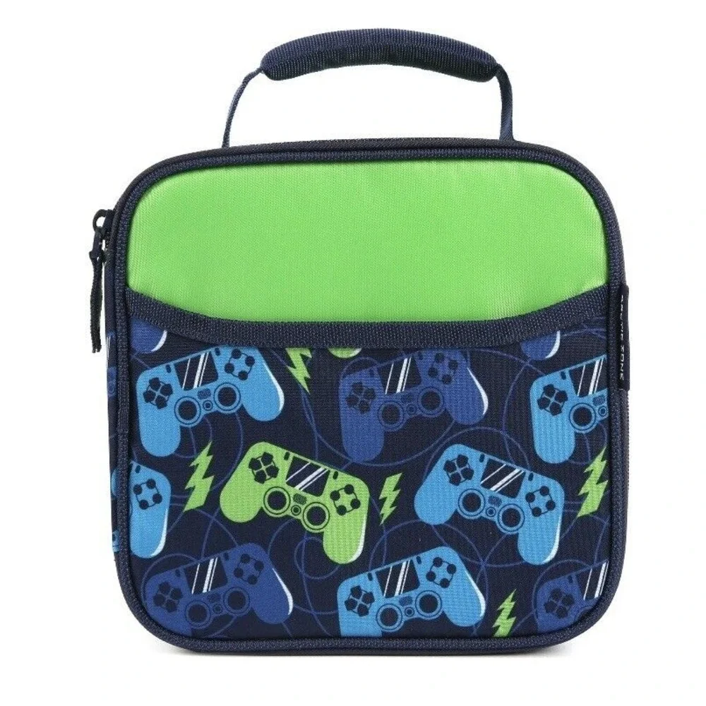 Arctic Zone Blue Gamer Lunch Box Bag Kit Insulated w/ Container, Bottle Ice Pack